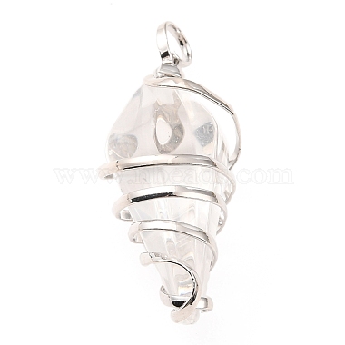 Glass Wire Wrapped Pendants(G-D458-05P-12-RS)-2