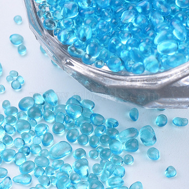 1mm DeepSkyBlue Chip Glass Beads