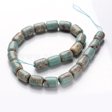 brins de perles synthétiques aqua terra jasper(G-F224-01-10x14mm)-2