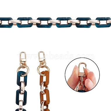 2pcs 2 couleurs acryliques chaînes porte-câbles poignées de sac(FIND-SZ0001-40)-4