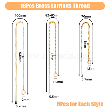 9 Pairs 3 Style Brass Stud Earring Findings(KK-DC0001-38)-2