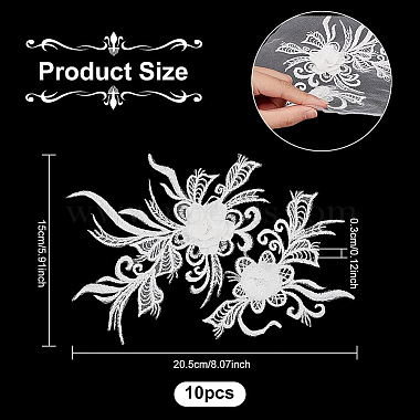 Benecreat 3d fleur polyester dentelle informatisée broderie ornement accessoires(DIY-BC0009-35)-2