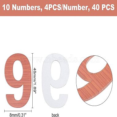 SUPERFINDINGS 40Pcs 10 Number Acrylic Wall Stickers(DIY-FH0002-54)-4