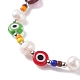 Natural Pearl & Evil Eye Protection Beaded Bracelet for Women(BJEW-TA00057)-4