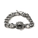 Men's Alloy Tiger Head Link Bracelet with Curb Chains(BJEW-A129-07AS)-1
