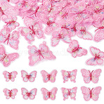40Pcs 5 Style Polyester Computerized Embroidery Sew on Ornament Accessories, Pearl Pink, 34~45x42~60x0.5~1mm, 8pcs/Style(DIY-TA0009-39)