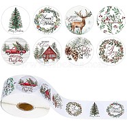 Christmas Paper Stickers, Self-adhesive Decorative Stickers Decals, Christmas Tree, 25mm, 500pcs/roll(STIC-P013-02B)