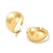 Plain Brass Open Cuff Ring, Real 18K Gold Plated, US Size 8 1/4(18.3mm)(RJEW-E292-10G)