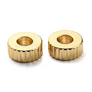 201 Stainless Steel Corrugated Beads, Flat Round, Golden, 6x2mm, Hole: 2.2mm(STAS-A057-02B-G)