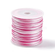 Segment Dyed Nylon Thread Cord, Rattail Satin Cord, for DIY Jewelry Making, Chinese Knot, Pearl Pink, 1mm(NWIR-A008-01G)