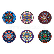 Beadthoven 6Pcs 6 Style Silicone Hot Pads Holders, for Cooking and Baking Mat, Round & Flower Pettern, Mixed Patterns, 168x3mm, 1pc/style(SIL-BT0001-01A)