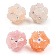 Acrylic Handmade Luminous Polymer Clay Rhinestone Beads, Flower, Mixed Color, 20~21mm, Hole: 2mm(CLAY-H003-08B)