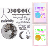Clear Silicone Stamps, for DIY Scrapbooking, Photo Album Decorative, Cards Making, Moon, 139x139x3mm(DIY-WH0504-64C)