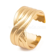 PVD Vacuum Plating 304 Stainless Steel Open Cuff Rings, Criss Cross Rings for Women, Golden, 10mm(RJEW-G316-07G)