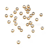 304 Stainless Steel Spacer Beads, Round, Golden, 3x2mm, Hole: 1.6mm(X-STAS-L222-42A-G)