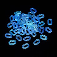 Luminous Rainbow Iridescent Plating Transparent Acrylic Linking Rings, Glow in the Dark Glitter Quick Link Connector, Oval, for Cable Chain Making, Mixed Color, 14.5x9x3mm, Inner Diameter: 9x2mm, about 1930pcs/500g(OACR-Z013-07)