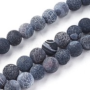 Natural Weathered Agate Beads Strands, Dyed & Heated, Round, 8mm, Hole: 1.2mm, about 48pcs/strand, 14.3 inch(36.5cm)(G-F628-01-B)