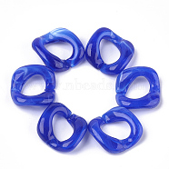 Acrylic Linking Rings, Quick Link Connectors, For Curb Chains Making, Imitation Gemstone Style, Twist, Blue, 26.5x27.5x8mm, Hole: 17.5x11.5mm, about: 136pcs/401g(OACR-S021-25J)