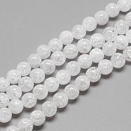 Natural Crackle Quartz Crystal Beads Strands, Round, 10mm, Hole: 1mm, about 39pcs/strand, 15.7 inch(G-R439-26-10mm)