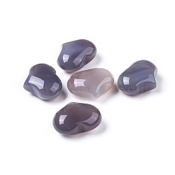 Natural Grey Agate Heart Love Stone, Pocket Palm Stone for Reiki Balancing, 20x25x11~13mm(X-G-F659-A14)