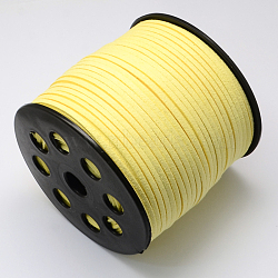 Faux Suede Cord, Faux Suede Lace, Champagne Yellow, 2.7x1.4mm, about 98.42 yards(90m)/roll(LW-R007-1062)