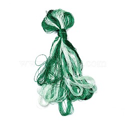 Real Silk Embroidery Threads, Friendship Bracelets String, 8 Colors, Gradient color, Sea Green, 1mm, 20m/bundle, 8 bundles/set(OCOR-D012-01J)