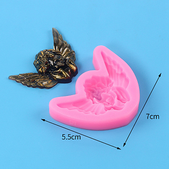 Food Grade DIY Candle Silicone Molds, Fondant Molds, for Candle Making, Angel & Fairy, 5.5x7cm