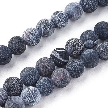 Natural Weathered Agate Beads Strands, Dyed & Heated, Round, 8mm, Hole: 1.2mm, about 48pcs/strand, 14.3 inch(36.5cm)