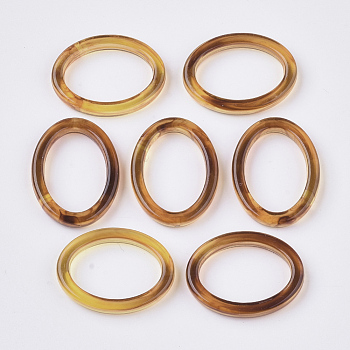 Transparent Acrylic Linking Rings, Imitation Gemstone, Oval, Gold, 25x19x4mm, Inner Diameter: 19x13mm, about 730pcs/500g