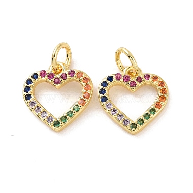 Brass Micro Pave Colorful Cubic Zirconia Charms(KK-E068-VF134)-2