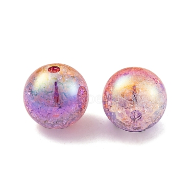 UV Plating Rainbow Iridescent Two Tone Acrylic Beads(PACR-C009-04E)-2