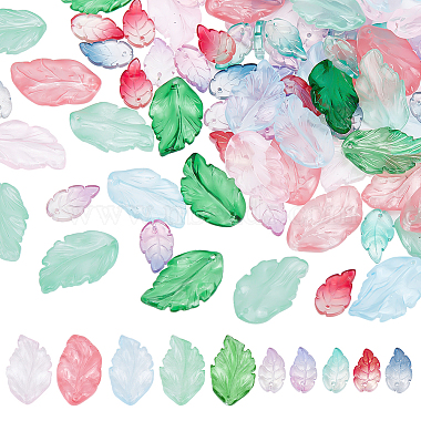 Mixed Color Leaf Glass Pendants