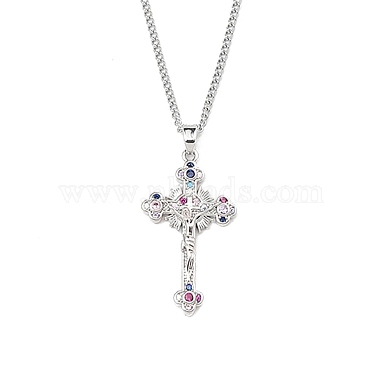 Clear Cross Brass Necklaces