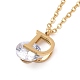 Crystal Rhinestone Initial Letter D Pendant Necklace(NJEW-A004-03G)-1