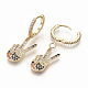 Brass Micro Pave Colorful Cubic Zirconia Dangle Hoop Earrings(EJEW-S208-067)-3