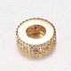 Brass Micro Pave Cubic Zirconia Spacer Beads(ZIRC-A008-14G)-1
