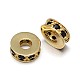 Flat Round Brass Micro Pave Cubic Zirconia Spacer Beads(ZIRC-F009-31G-NR)-1