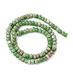 1 Strand Handmade Millefiori Glass Beads Strands, Barrel, Green, 6~6.5x4mm, Hole: 0.8mm, about 96~97pcs/strand, 15.35~15.75''(39~40cm)(LAMP-YW0004-16A)