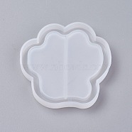 Shaker Mold, DIY Quicksand Jewelry Silicone Molds, Resin Casting Molds, For UV Resin, Epoxy Resin Jewelry Making, Bears Paw, White, 61x63x8mm, Inner Size: 58x61mm(DIY-G007-12)