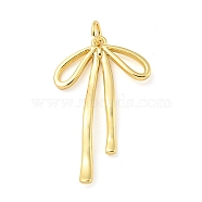 Rack Plating Brass Pendants, Cadmium Free & Lead Free, 
Long-Lasting Plated, with Jump Ring, Bowknot, Real 18K Gold Plated, 30x18.5x2.5mm, Hole: 3mm(KK-C044-04G)
