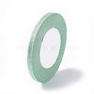 Glitter Metallic Ribbon, Sparkle Ribbon, with Silver Metallic Cords, Valentine's Day Gifts Boxes Packages, Pale Green, 1/4 inch(6mm), about 33yards/roll(30.1752m/roll), 10rolls/group(RSC6mmY-028)