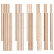 42Pcs 6 Styles Beech Wood Sticks, Round Dowel Rod, for Braiding Tapestry, Column, Blanched Almond, 200x3~10mm(DIY-OC0013-02)