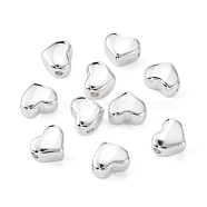 304 Stainless Steel Beads, Heart, Silver, 9x10x6mm, Hole: 1.5mm(STAS-H398-25S)