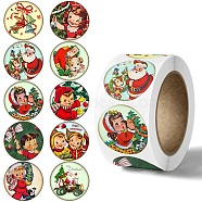 Christmas Paper Stickers, Self-adhesive Decorative Stickers Decals, Santa Claus, 25mm, 500pcs/roll(STIC-P013-02F)