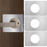 CHGCRAFT 4Pcs 201 Stainless Steel Door Reinforcement Plates, Door Knob/Lever/Deadbolt Fixing Filler Cover Plate, Door Lock Repair Parts, Rectangle, Stainless Steel Color, 130x90x1mm, Hole: 55mm(AJEW-CA0002-87)