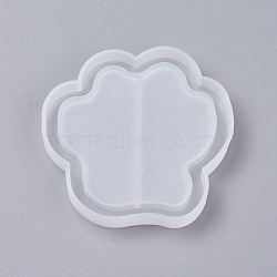 Shaker Mold, DIY Quicksand Jewelry Silicone Molds, Resin Casting Molds, For UV Resin, Epoxy Resin Jewelry Making, Bears Paw, White, 61x63x8mm, Inner Size: 58x61mm(DIY-G007-12)