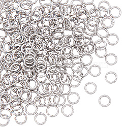 Unicraftale 300Pcs 304 Stainless Steel Jump Rings, Open Jump Rings, Twisted, Round Ring, Stainless Steel Color, 6x1mm, 18 Gauge, Inner Diameter: 4mm(STAS-UN0046-13)