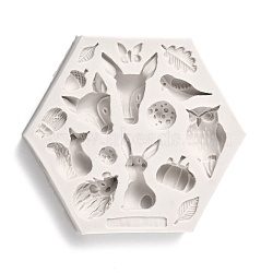 DIY Animals Food Grade Silicone Molds, Resin Casting Molds, For UV Resin, Epoxy Resin Jewelry Making, Mixed Shape, Old Lace, 113x128x15mm, Inner Diameter: 12~45x11~33mm(DIY-C019-05B)