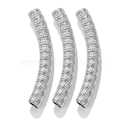 304 Stainless Steel Curved Tube Beads, Stainless Steel Color, 37x5mm, Hole: 3mm(STAS-M071-03J-P)