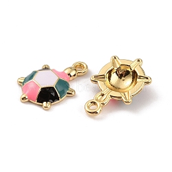 Alloy Enamel Pendants, Golden, Tortoise, Colorful, 19x12x4mm, Hole: 1.6mm(ENAM-WH0057-21E)